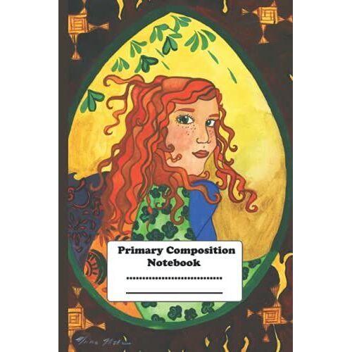 Composition Notebook Grades K-2 Girl Goddess Brigid Creative Story Book Handwriting Practice Paper And Space To Draw