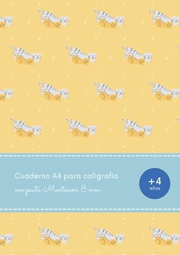 Cuaderno A4 Para Caligrafía Con Pauta Montessori 8 Mm: Libreta Pauta Montessori 8 Mm | Caligrafía Para Niños | 82 Páginas Pautadas En Blanco Para Escritura