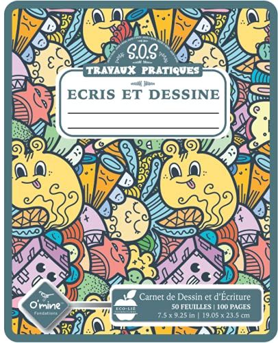 Ecris Et Dessine: Carnet De Dessin Et D'écriture: 2/3 Page Blanche, 1/3 Grand Carreaux Scolaires | Cahier Travaux Pratiques, Activités Manuelles, ... Elémentaire || Motif Couverture Kawaii Urbain