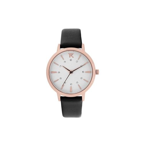 Montre Trendy Kiss Femme Lise Acier Doré Rose Cuir Noir Tc10138-03
