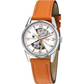 Lip Himalaya 33.5 Sablier Automatique Montre Femme Bracelet Orange 671680