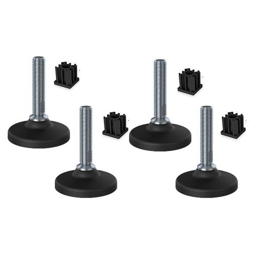 Stainless levelling feet 16x70 plastic base + inserts 40x40x12 1.5mm - 4 pcs
