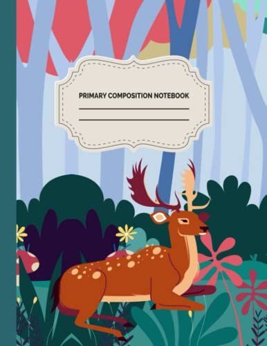Primary Composition Notebook: Reindeer Primary Story Journal