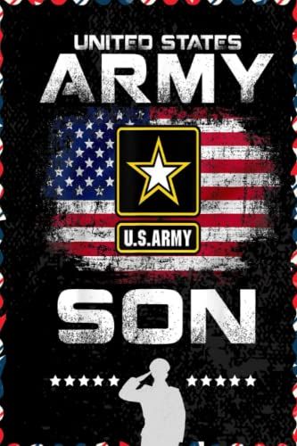 United States Army Son With American Flag For Veteran: Respect For Veterans, Soldier, Military Person, Warrior Blank Lined Notebook Journal | 6x9 In 100 Pages