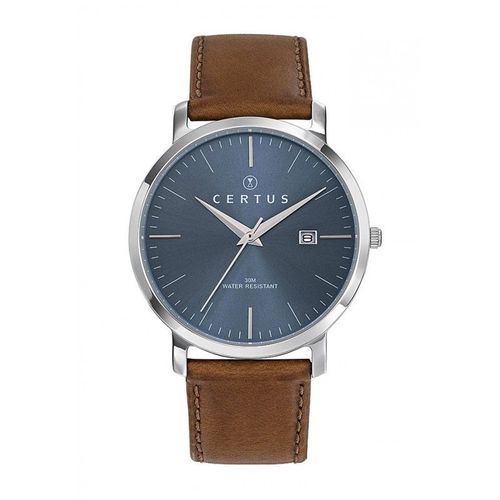Certus Montre Homme Acier Cuir Marron 611054