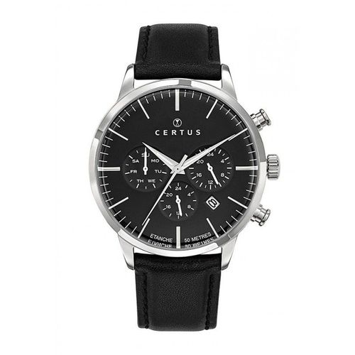 Certus Montre Homme Acier Cuir Noir 611138