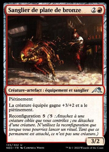 Sanglier De Plate De Bronze - Magic - Kamigawa La Dynastie Néon - U - 135/302