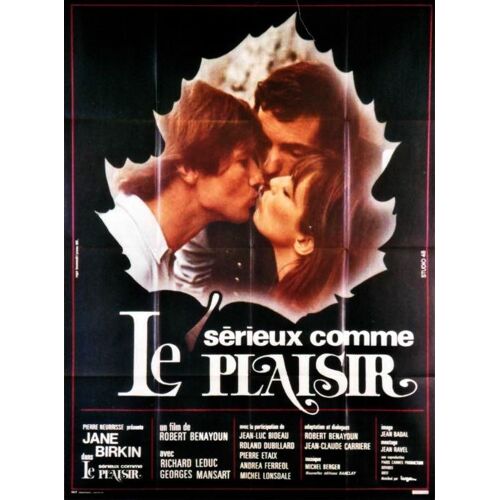 Sérieux Comme Le Plaisir - Véritable Affiche De Cinéma - Format 120x160 Cm - De Robert Benayoun Avec Jane Birkin, Richard Leduc, Georges Mansart, Lonsdale, Pierre Etaix, Serge Gainsbourg - 1975 #