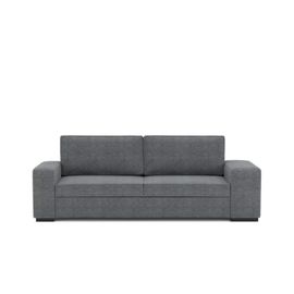 Canapé Droit Convertible Zack 3 Places Gris Anthracite + 2 Poufs