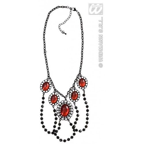 Collier Diablesse Rouge Et Noir Horreur