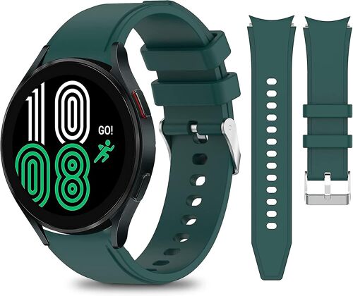 Compatible Avec Samsung Galaxy Watch 4 Band 40mm 44mm / Galaxy Watch 4 Classic Bands 42mm 46mm / Galaxy Watch 3 Band 41mm, No Gap Soft Silicone Sport Ad