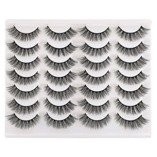 Heytea Cils Faux Cils Cat Eyes Wispy Natural Faux Mink Lashes 14 Paires Pack Light Volume Short Fake Eye Lashes Multipack - - 