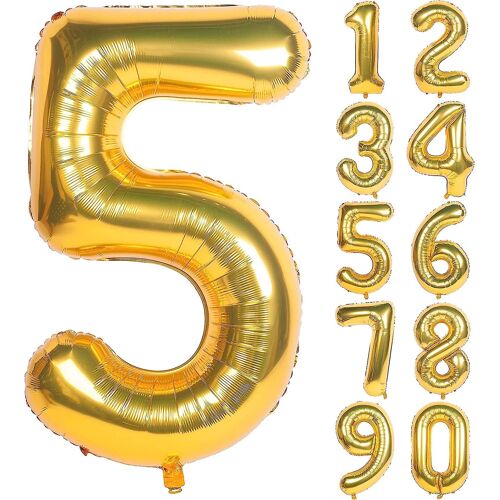 2pcs 40 pouces Gold Digit Helium Foil Birthday Party Balloons (or 5)