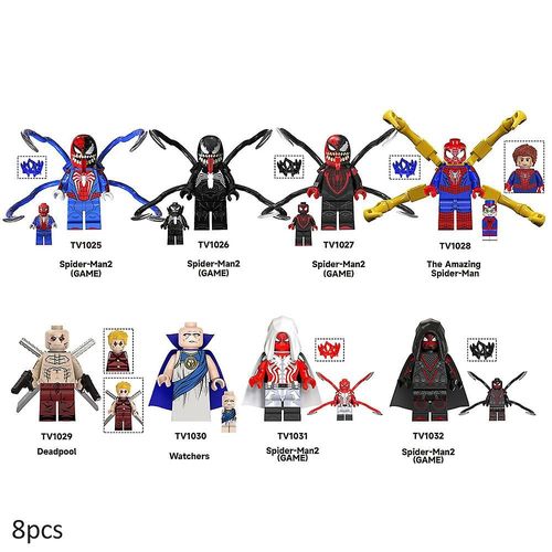 Marvel Superhero Figures Figurine Playset, 8 Pcs Action Figures Collections Fans Enfants Enfants Garçons Cadeau