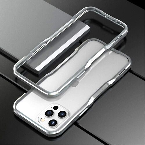 Iphone 13 Pro Max Bumpers En Aluminium Bumper Case Metal Frame Bumper Cover Shock Absorbent Slim Cool Design (13promax, Argent)
