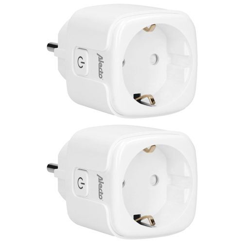 Prise intelligente Wi-Fi, 16A, 3680W, pack de 2 Alecto SMART-PLUG10 DUO Blanc