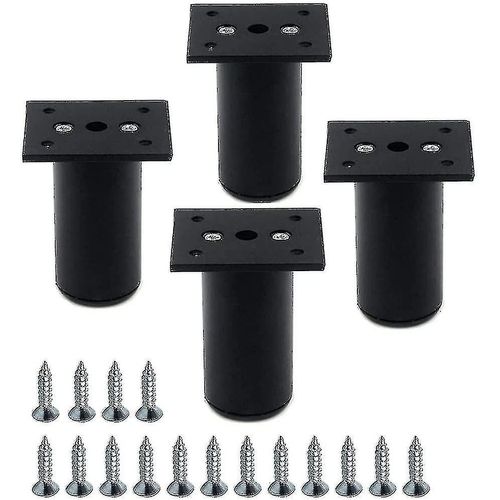 Noël 4 Pack Aluminium Alliage Meuble Meuble Pieds Réglables Métal Rond Canapé-Lit Pieds Pieds