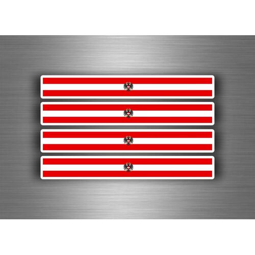4x Autocollant Sticker Voiture Moto Stripes Drapeau Tuning Autriche Aigle