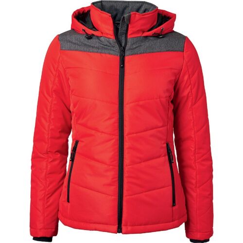 Veste Matelassée À Capuche - Doudoune - Jn1133 - Rouge - Femme