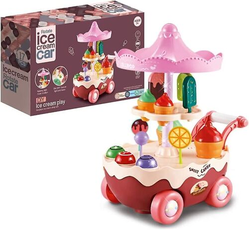 Hthonor . Trust Toddler Girl Toys Age 3 4 5 6 Anspetit Ice Cream Truckpretend Play Set Food Toys For Girlsautomatic Walking Ice Cream Cart