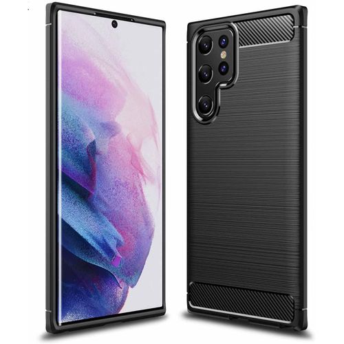 Coque Brossée Noire Samsung Galaxy S22 Ultra 5g Carbon Fiber Antichoc - Accessoires Pochette Case Samsung Galaxy S22 Ultra 5g