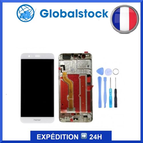 Ecran Lcd + Vitre Tactile Sur Châssis Pour Huawei Honor 8 Pro Blanc + Outils