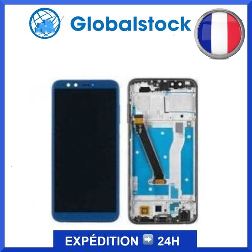 Ecran Lcd + Vitre Tactile Sur Châssis Pour Honor 9 Bleu + Outils