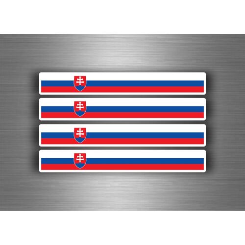 4x Autocollant Sticker Voiture Moto Stripes Drapeau Tuning Slovaquie