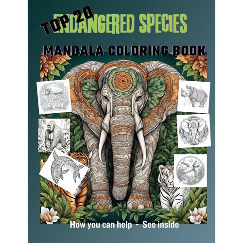 Top 20 Endangered Species Mandala Coloring Book