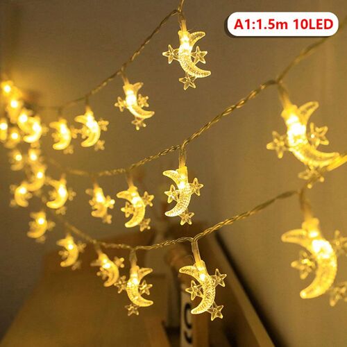 Guirlande lumineuse Led Eid Mubarak, 3M, 20 lumières, étoile, lune, décoration du Ramadan Kareem, pour la maison, fournitures de fête du Festival musulman islamique