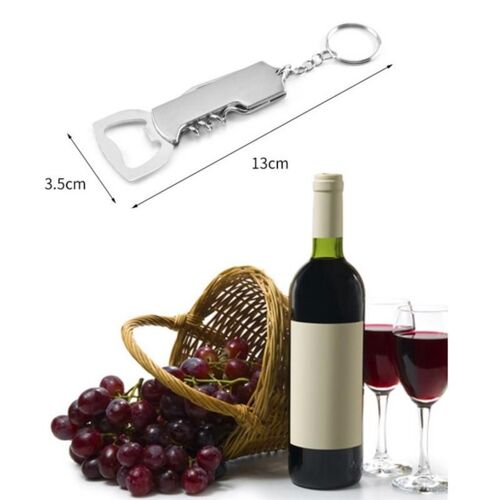 Ouvre-Bouteille De Vin Et De Bière Portable, Porte-Clés Créatif En Acier Inoxydable