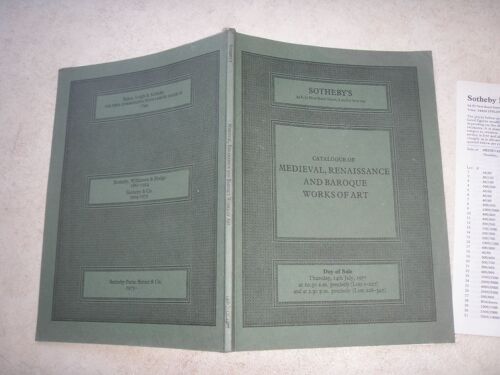 Catalogue Of Medieval, Renaissance And Baroque Works Of Art.  1977 