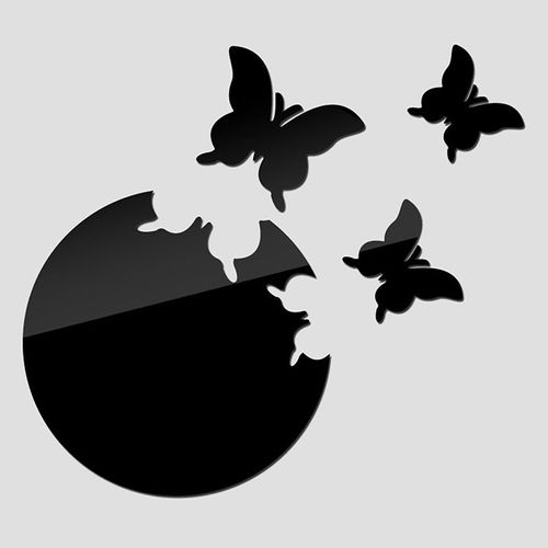 Autocollant mural miroir papillon 3D, 4 pièces, décor de chambre esthétique, décor de salle de bain, décor de maison