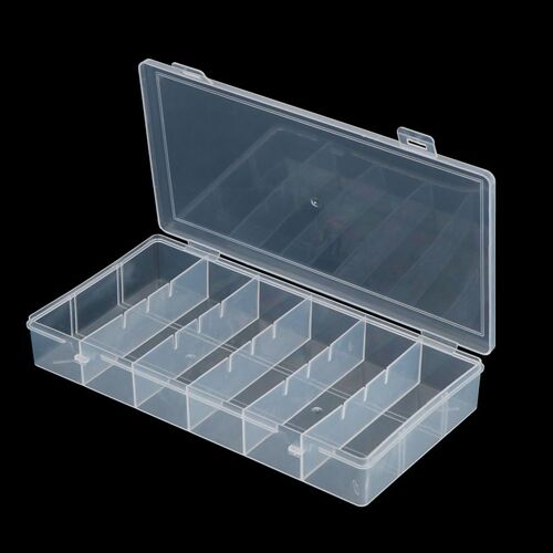 Boîte de rangement en plastique à 6 compartiments, boîte à outils pratique, boîtes en PP transparentes, étui à bijoux en perles, présentoir