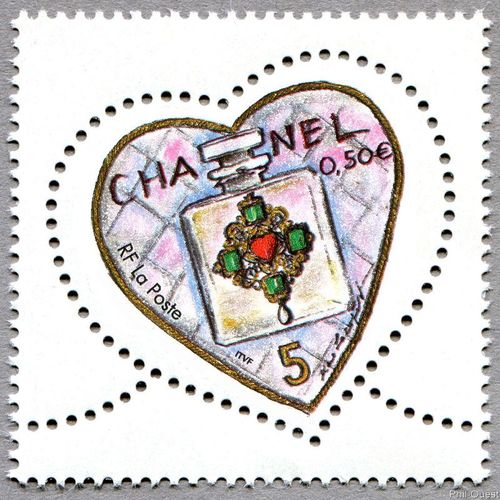 France 2004, Très Beau Timbre Neuf** Luxe Yvert 3632, Pour La Saint Valentin, Coeurs De Karl Lagerfeld, Parfum Chanel N° 5.