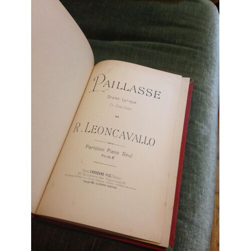 Léoncavallo Paillasse Partition Pour Piano Seul