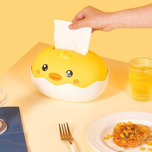 Boîte de rangement en plastique, boîte de mouchoirs de dessin animé, porte-papier de poulet à coquille cassée, étuis de rangement de mouchoirs, fournitures de rangement à domicile