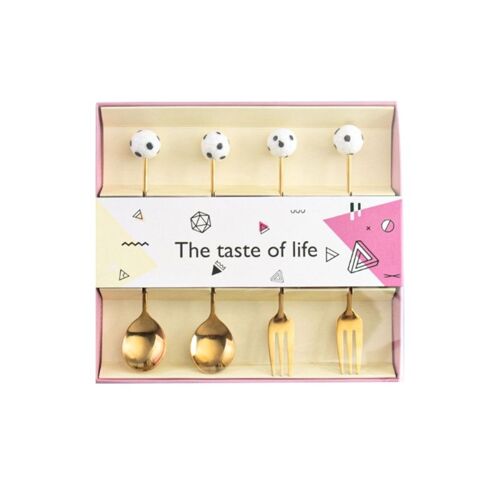 Cuillères À Café En Acier Inoxydable, Fourchettes À Fruits, Articles De Table Créatifs, Cuillères À Dessert, 2 Styles Pour Mélanger La Crème Glacée, 4 Pièces