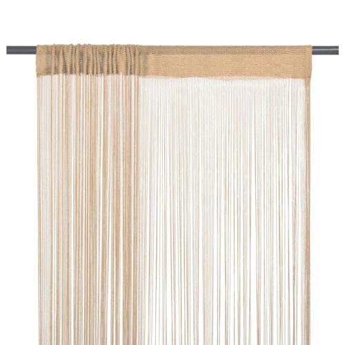 Vidaxl Rideau En Fils 2 Pcs 100 X 250 Cm Beige
