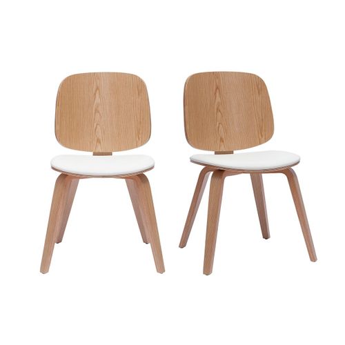 Chaises Bois Clair Et Blanc (Lot De 2) Beck