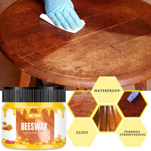 Cire d'abeille d'assaisonnement naturel raffiné, revêtement de sol de meubles en bois poli cire d'abeille Tables chaises accessoire de nettoyage domestique