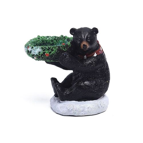 Bougeoir en forme d'ours, pour noël, chandelier, Statue, Sculpture artisanale, ornement, support de bougie, décoration de Table à manger