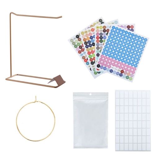 Sac de rangement en PVC transparent pour peinture diamant, support de rangement pour perles, sacs d'emballage transparents, bagues, étiquettes autocollantes colorées