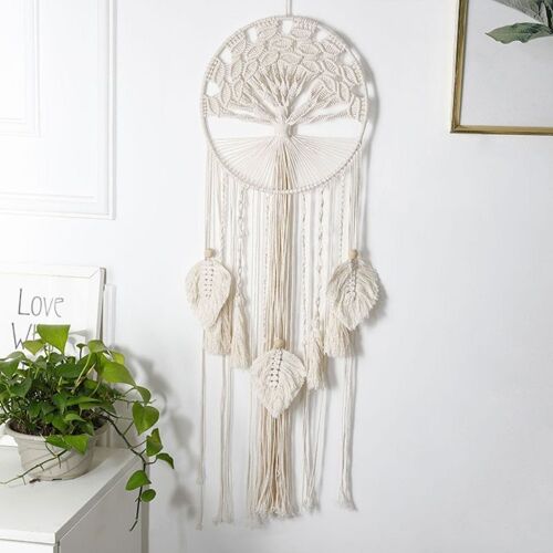 Arbre de vie attrape-rêves créatif fait à la main, pendentif en corde de coton, breloque pour mariage, fête d'anniversaire, décoration d'arrière-plan