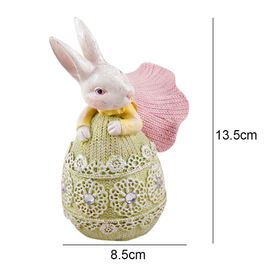 Lapin De Pâques Vintage Coloré Pour La Décoration De Printemps, Figurine Mignonne D'auckland, Décorations De Table, Ouvertement
