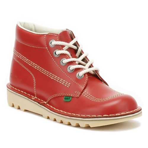 Kickers Bottes Kick Hi En Cuir Rouges Pour Femme - 36