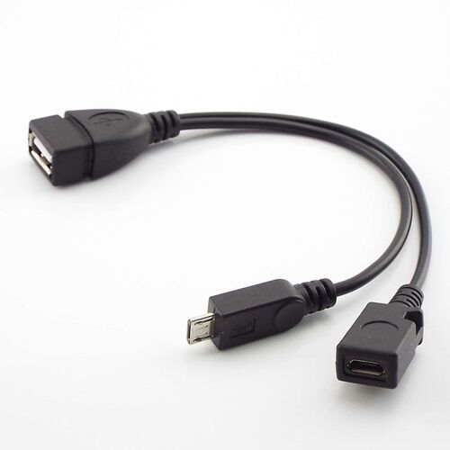 Câble Micro USB OTG 2 en 1, séparateur d'alimentation en Y, adaptateur mâle et femelle, câble connecteur vers Micro Port USB à 5 broches, charge OTG