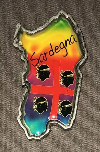 Magnet En Métal De Sardaigne 4 X 7 X 0,5 Cm