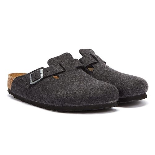Birkenstock Boston Pantoufles Grises Unisexes