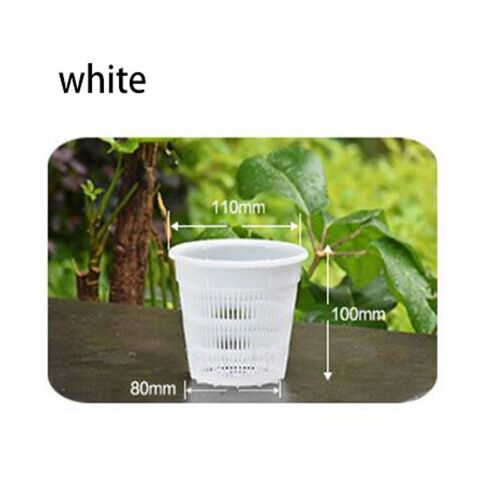 Pot De Fleurs Pour Orchidées, 5 Pièces, Filet De Culture Respirant, Tasse De Jardinières, Récipient En Plastique, Trous De Suspension Murale Fendus, Blanc Noir